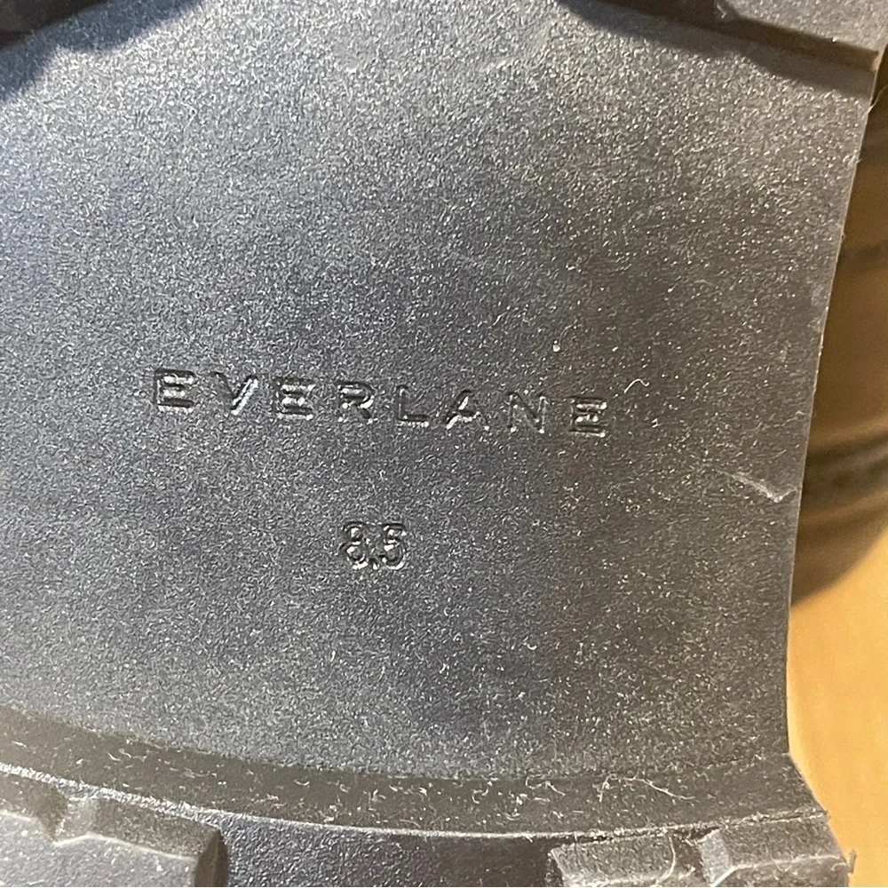 Everlane The Lug Loafer Black Leather Lug Sole Shoes Women's 8.5